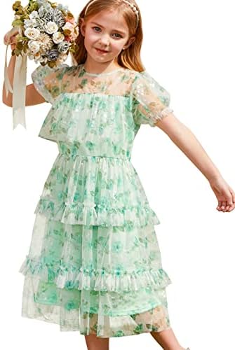 Grace Karin Girls Ocidental Especial Vestidos Vestido de Flora de Floras Bundas Ruffled para 5-12y