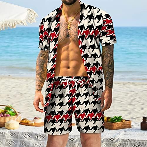 Manga de praia impressa de camisa masculino curto casual Summer Summer Casual Scorts Spring Shorts Men fatos de látex de látex homens