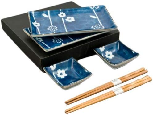 Hinomaru Collection Japanes de 6 peças Jantar de 6 peças Conjunto de tigela retangular Palha