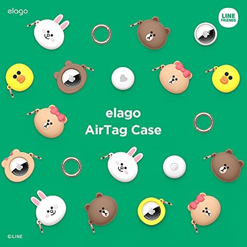 ELAGO L LINHE FRIENS CASA SILICONE Compatível com Apple Airtag Tracker - Proteção completa, chaveiro incluído, design esbelto
