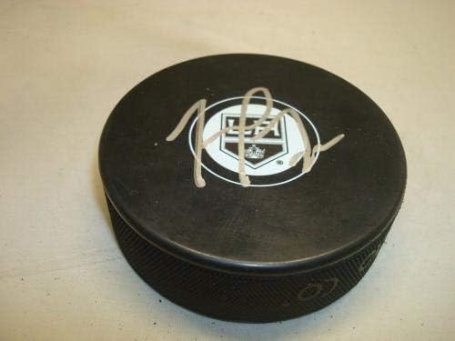 Trevor Lewis assinou Los Angeles Kings Hockey Puck autografado 1C - Pucks autografados da NHL