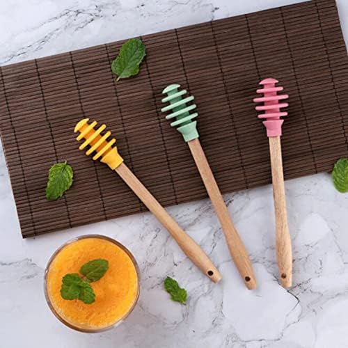 Mixer de mão Bestonzon 1set3pcs servidor variado de espiral, varinha de ferramenta cozinhando garoque de garoinha dispensa asfensões Dispense Dipper Color Stick Favors Green Favors Multi Dip para mistura Jar Mel Sticks