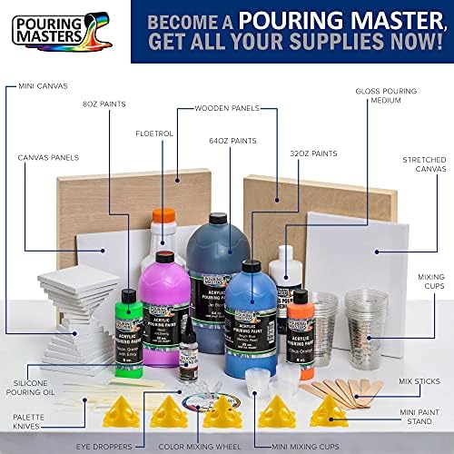Sovering Masters Halloween Kit de pintura de derramamento de 4 onças de 4 onças-acrílico pronto para despejar água pré-misturada