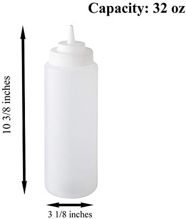 Caspian 6-Pack Plástico Plástico Translucidez Squeeze Garrafas de Condimento para cozinha, uso ao ar livre ou de bar