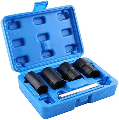 Wisepick 5 peças de 1/2 polegada Twist Twist Socket Set, ferramenta de removedor de porca de terminal, parafuso métrico e ferramentas de soquete de extrator de porca de terminal