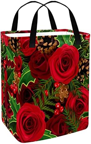 Love Rose Flower Jungle Print Print Collapsible Laundry Horse, 60l de lavanderia à prova d'água de lavagem de roupas de roupas de roupas para o dormitório quarto do banheiro