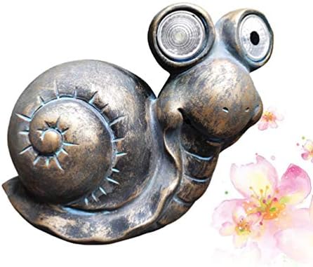 Cabilock Snail Garden Solar Lâmpada Luzes de Animal Solar Luzes de Animal Fture com Luzes LEDs Estátua da Estátua Metal