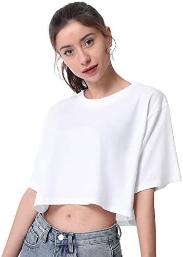 Xelky Womens Crop Casual Tops Camise