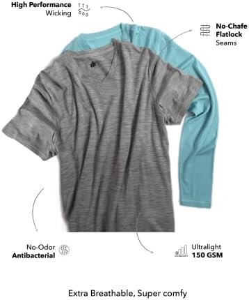 Camiseta de lã de lã Merino de lã para lã de lã de lã - Ultralight - Wicking Breathable Breathable Anti -Odor