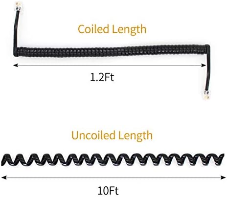 2 pacote rj9 cabo telefônico de detangler cabo 360 graus giratório giratório giratório de 10 pés de telefone líquido
