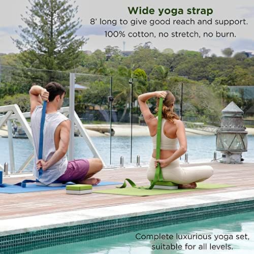 Nolava 7 peças de ioga conjunto - saco de tapete de ioga para acessórios de ioga | TPE ECO Amigável Yoga Mat | Blocks de ioga