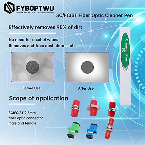 Fyboptwu - 2 PCs Fibra de fibra óptica Ferramentas de fibra óptica Cenagem de limpeza de fibra para conector LC/MU/SC/ST/FC