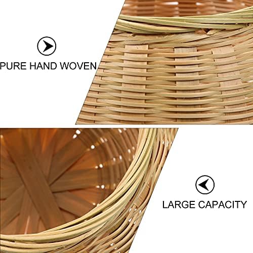 Gandela de vegetais de jardim de bambu de bambu de ovos de cesta de cesto de galpão cesta de armazenamento cesta de mesa rústica