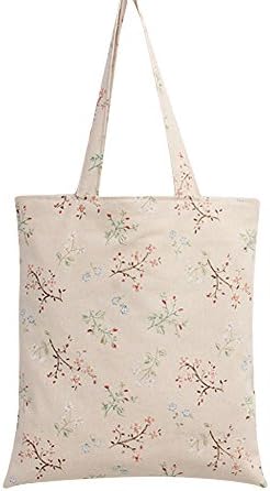 Chezi Women Floral Branch Cotton Reutilable dobrable Canvas Saco de compras