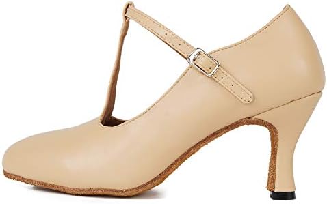 Juodvmp Womens Fechado Toe Moderno de Caractere Moderna Sapatos de Dança T Séquina Profissional de Salsa Latina Salas