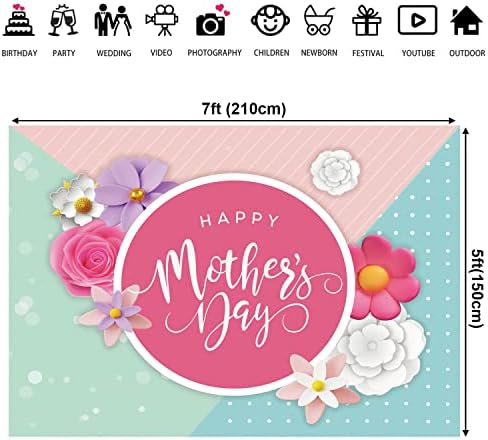Pano de fundo do dia das mães de 7x5 pés de vinil feliz dia das mães, fotografia de fundo decorações de festa banner do dia da mãe