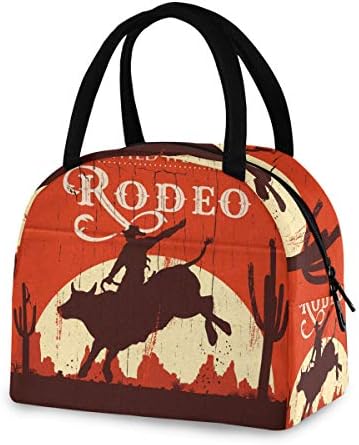 Wild West Rodeo Bag Portable Bag Boler Isoler Bag Box para homens homens menino menina