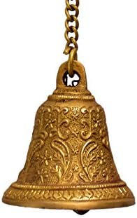 Sino pendurado de bronze de devyom: para templo doméstico, porta, corredor, varanda ou varanda; Comprimento único da cadeia de presentes