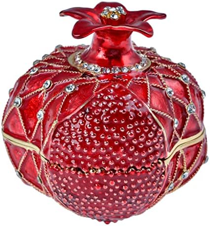 FJ Fengzhijie Caixa de bugigangas Pomã -fruta -ouro Praado de cristal portador de jóias de jóias pequenas para mulheres, homens,