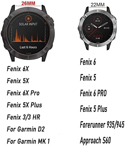 Sawidee para Garmin Fenix ​​7 7x 6 6x Pro 5x 5 mais 3 h Mk2 EasyFit Smart Watch Relógio Correa 26 22mm Silicone Redunda