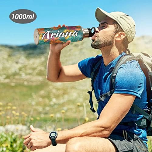 RunningBear personalizado Maple de outono folhas garrafa de água com tampa de palha personalizada 33 onças Sports Sports Water Bottle