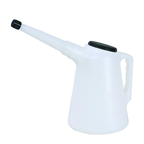 Groz 41904 Medida de plástico de 6 litros / 6 litro, completo com tampa de poeira e bico flexível com tampa