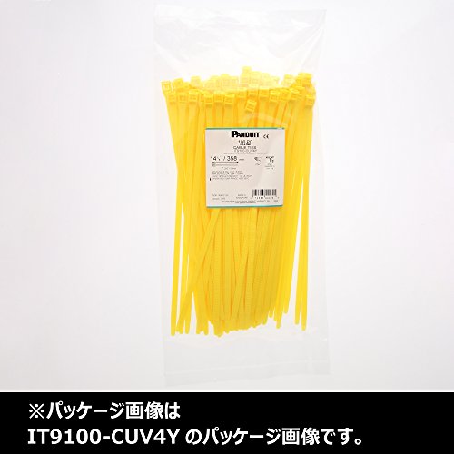 Pandit IT9100-CUV4Y Em linha de cabo em linha, nylon resistente ao clima 6.6, amarelo UV, 124 min de resistência à tração,