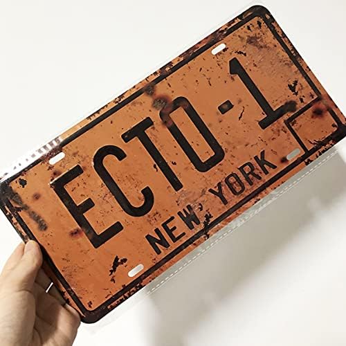 ECTO-1 + ECTO-1A, Memorabilia de placas carimbadas, réplica em relevo, suporte de número de número de vaidade estampado de metal, 12x6 polegadas