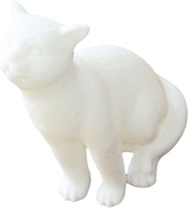 Ornamentos em miniatura de brinquedo e gato de cerâmica branca estatueta sala de estar mesa de criação de animais de decoração artesanato