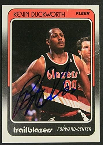 Kevin Duckworth assinou 1988 Fleer 93 Cartão de basquete autografado