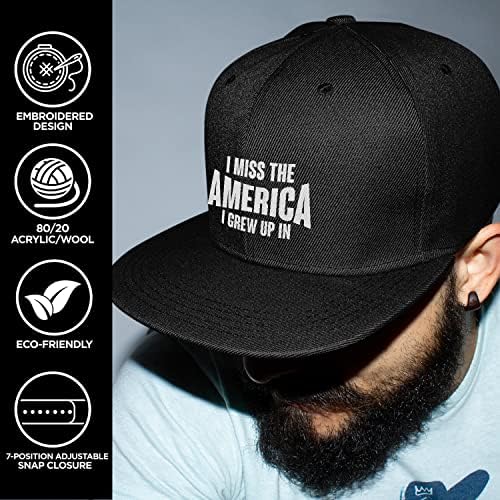 Sinto falta da América que eu cresci no Cap Patriótico dos EUA - Hat de Snapback de alto perfil