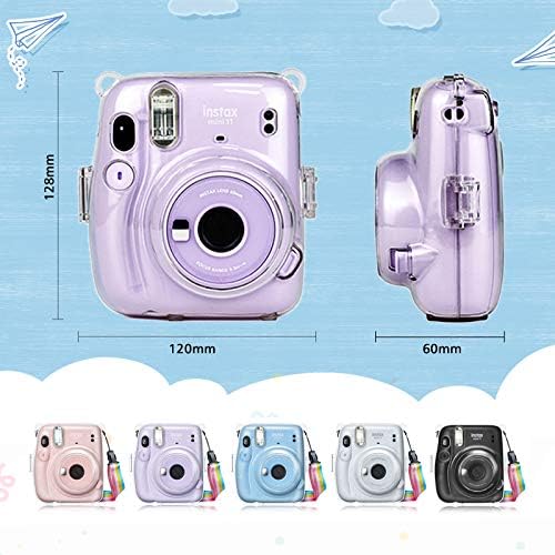 Muziri Kinokoo Fuji Mini 11 Case Transparente para Fuji Mini 11 Caso de proteção contra a câmera com cinta ajustável