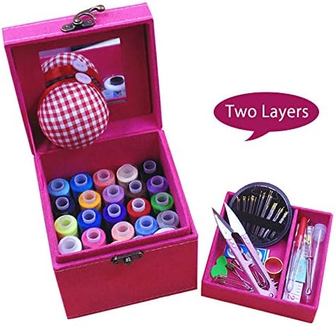 Tinton Life 2 Camadas Kits de costura com caixas de costura de caixa vintage kits de suprimentos para adultos para adultos garotos