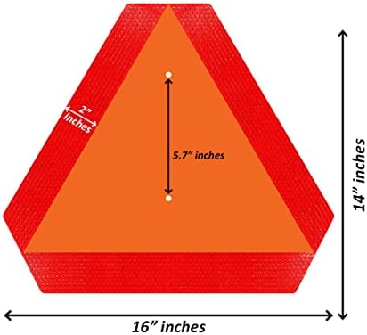 Ignixia Sinais de veículo em movimento lento, sinais de triângulo de veículo lento de alumínio sem ferrugem, Base laranja