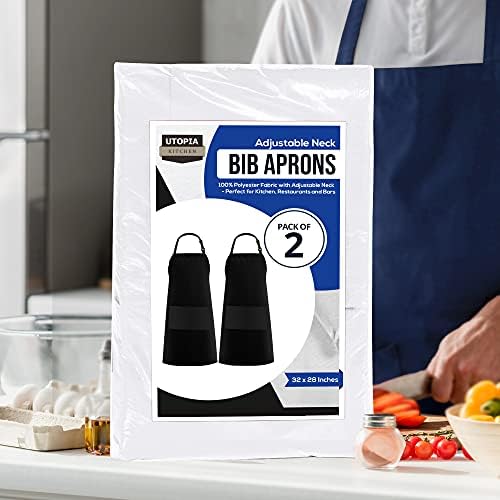 Utopia cozinha de babador ajustável a avental de água resistente a aventais de cozinha de cozinha com bolsos para homens mulheres
