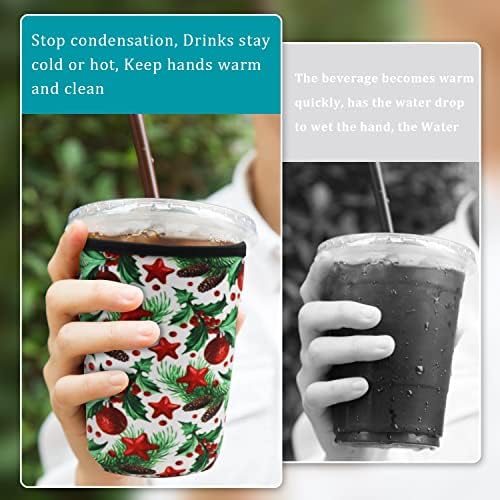 Manga de café gelada reutilizável para xícaras de bebidas frias, suporte de copo de neoprene isolador compatível com Starbucks