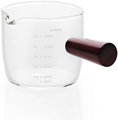 BCNMVIKU Espresso Shot Glass 150ml/5 oz de bilhetes de arremessador triplo com alça de madeira com alça de madeira