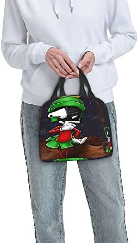 Dhoutsl Lunchag Saco Marvin Anime O Marciano portátil reutilizável lanche isolado almoço para escritório para piquenique ao ar livre Mulheres homens bolsas Tote 8,5 x 8 x 5in