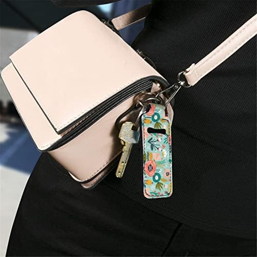 Holdest Chapstick Holder Watercolor Butterfly Slim Neoprene Lipstick Holdher Keychains Clip-on Lipstick Sleeve Bolsa