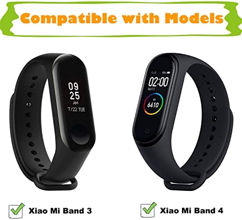 Honecumi Bandas coloridas Substituição para Mi Band 4 Mi 3 Relógio Band Band Band Strancelet para homens Mulheres Mi 4 Padrão de acessório da banda de vigilância Mi Band 3 Smartwatch Strap Bands -xiao mi 4/3 banda