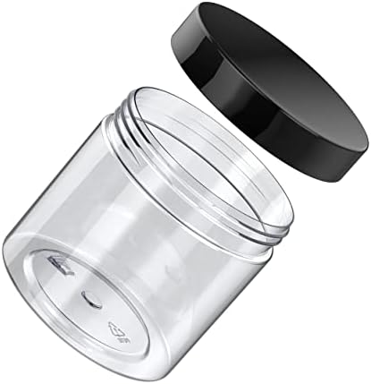Contêiner de 4 onças de Zavbe com tampas 50 pacote de 50 pacote de plástico transparente frascos de armazenamento redondo altura alta 6,2 cm para manteiga de corpo líquido e sólida recarregável