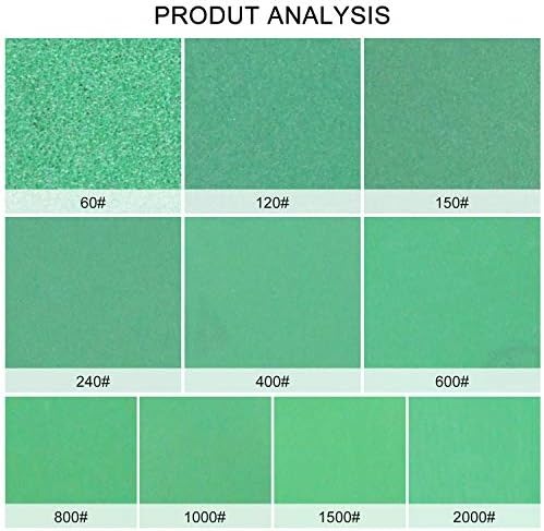 50pcs 6 polegadas 6 orifício Discos de lixamento seco úmido Gancho de gancho e loop Grit 60 120 150 240 400 600 800 1000 1500 2000 Landagem de lixadeira verde de filme de pó para acabamento de polimento de barco de metal acabamento