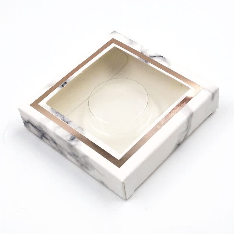 Embalagem de cílios 10-100 PCs 25mm Lashes Caixa de mármore Eyelashes Pacote Pacote de cílios quadrados