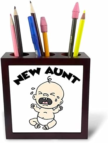 3drose engraçado chorando bebê tia tia recém -nascida sátira - portadores de caneta de telha