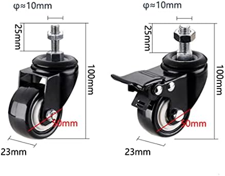 Twdyc 4pcs 2 polegadas parafuso rolo mudo da mesa de direção Móveis de freio da polia do volante do volante