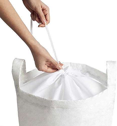 Bolsa de lavanderia de geometria sagrada de Ambesonne, formações circulares com pontos de flor como elementos design de design, cesta de cesto com alças fechamento de cordão para lavanderias, 13 x 19, escuro a gasolina azul branco