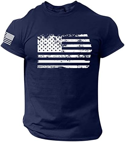 Mens American Flag Shirt Grande e alto 4 de julho Roupas de julho American Flag Patrioticmuscle Camisas Fit