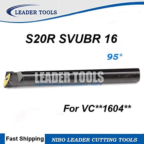 Fincos S20R -SVUBR/L16 BARRA CNC CACACO, suporte interno de ferramentas de torneamento, ferramenta de corte de torno de 95 ângulo, suporte de ferramenta de giro para VCGT1604 Inserir -