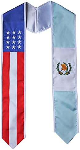 Del Mex Guatemala e USA Combo Flag Graduation Sash Stole Country Pride