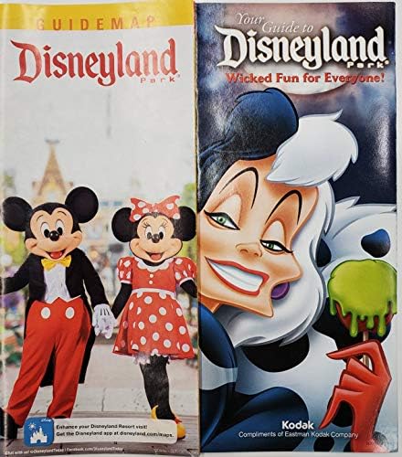 Disneyland Park Conjunto de 8 guias turísticos de mapa com a assombrada Mansion Star Tours Mickey e Cruella Deville PMA49